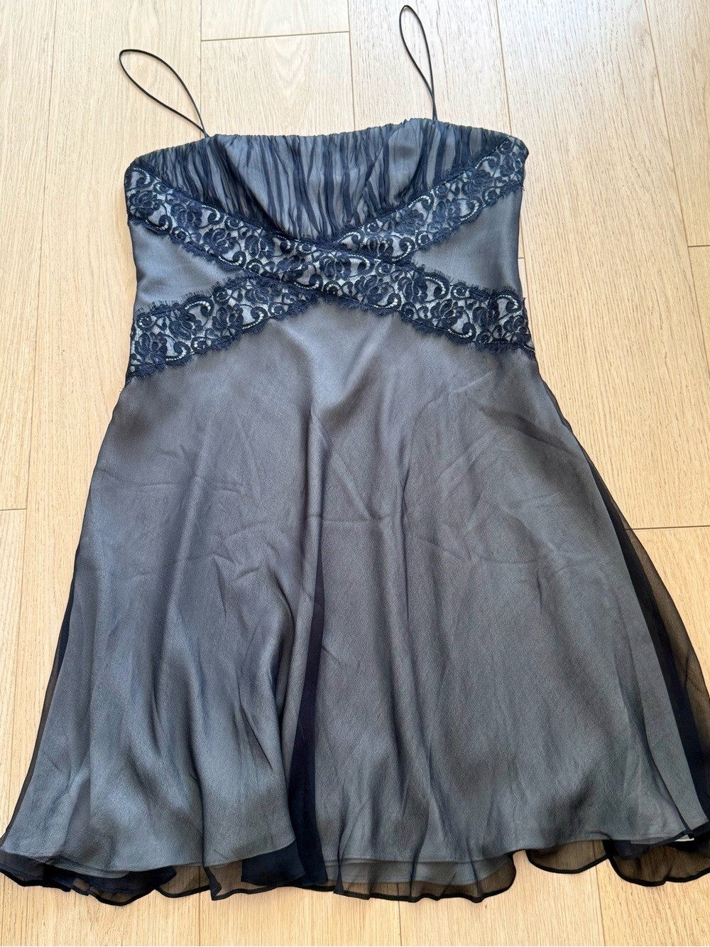 NWOT Alberta Ferretti Silk Lace Slip Dress Made in Italy $900 Retail Rare